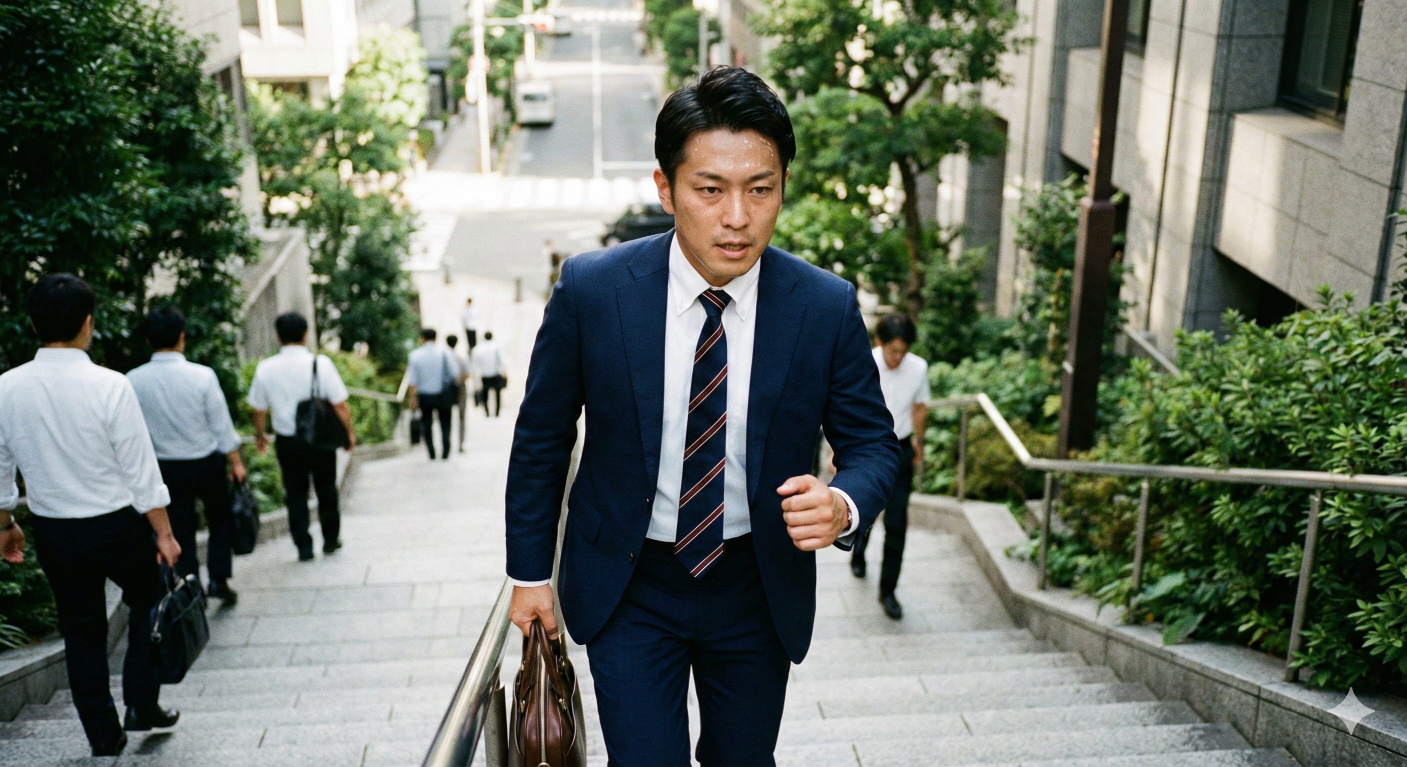 スーツ姿での階段昇降やHIITのイメージ