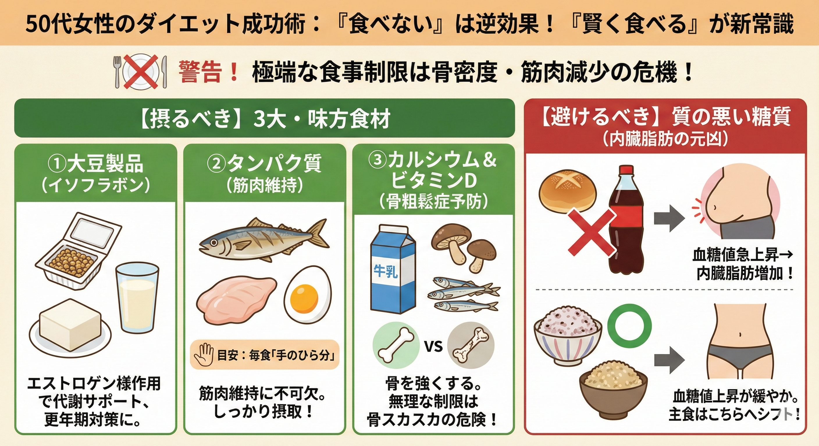 50代女性におすすめのバランスの良い食事例