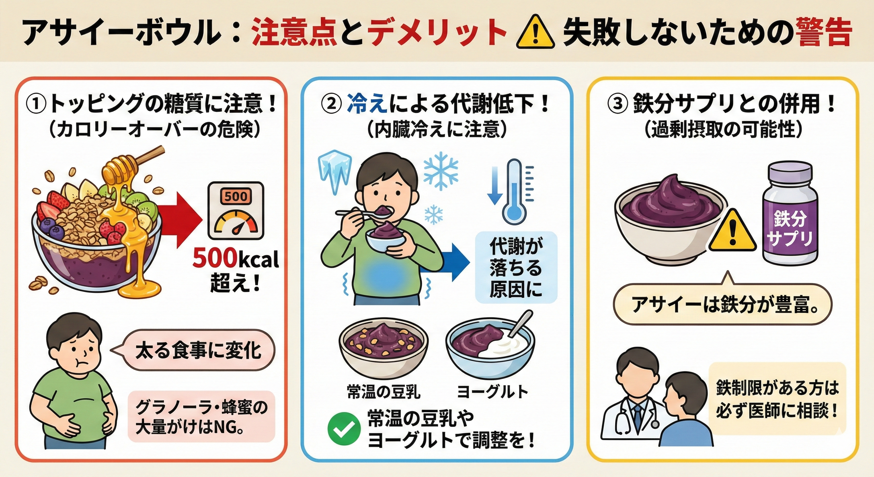 アサイーダイエットの注意点