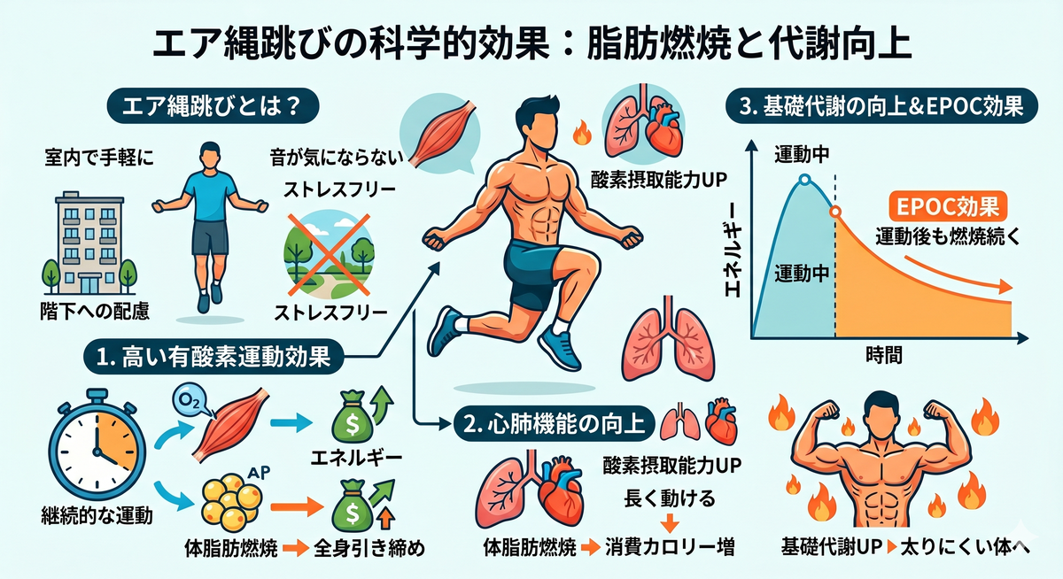 エア縄跳びで効率的に脂肪を燃焼するメカニズム