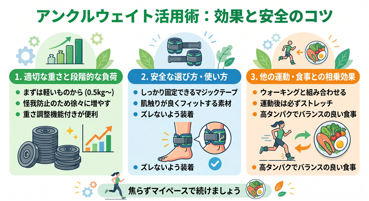 アンクルウェイトを装着してストレッチする人