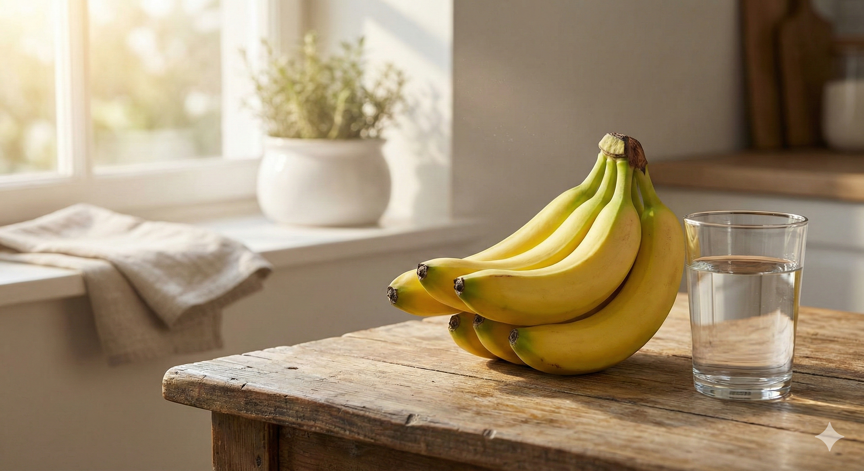 新鮮なバナナとヘルシーな朝食