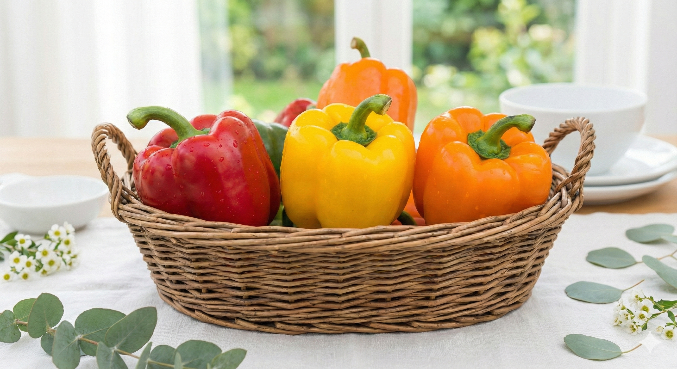 新鮮な3色のパプリカ