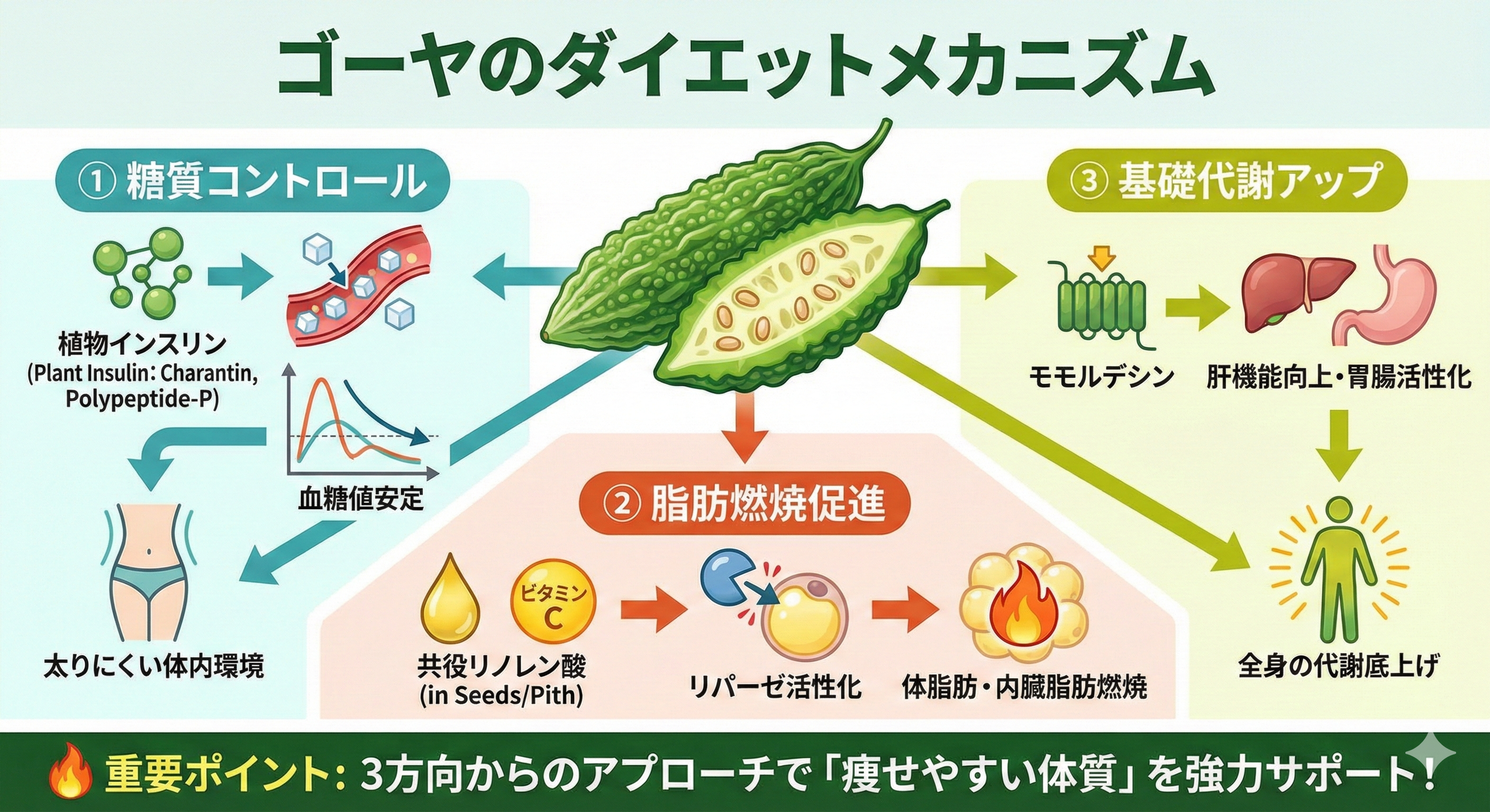 ゴーヤダイエットのメカニズム図解