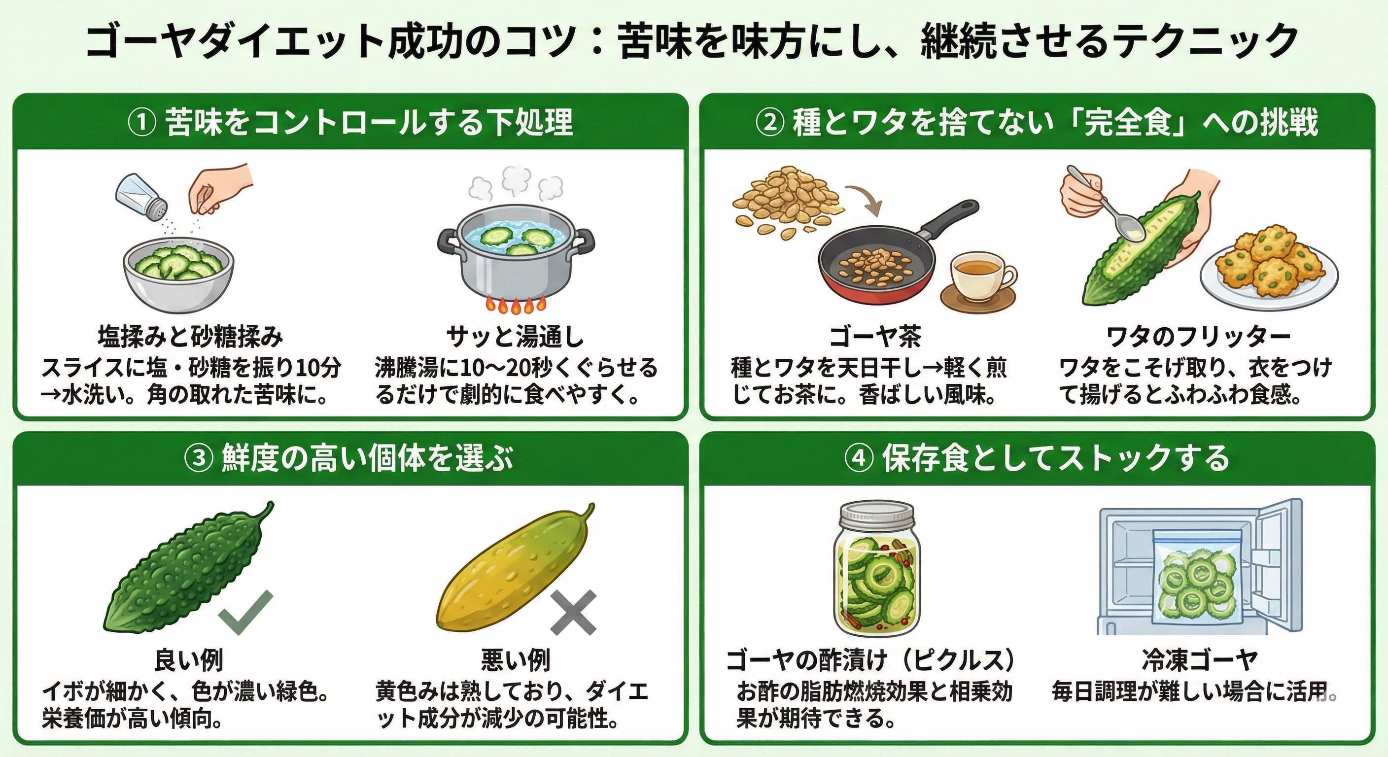 ゴーヤダイエットの継続テクニック図解