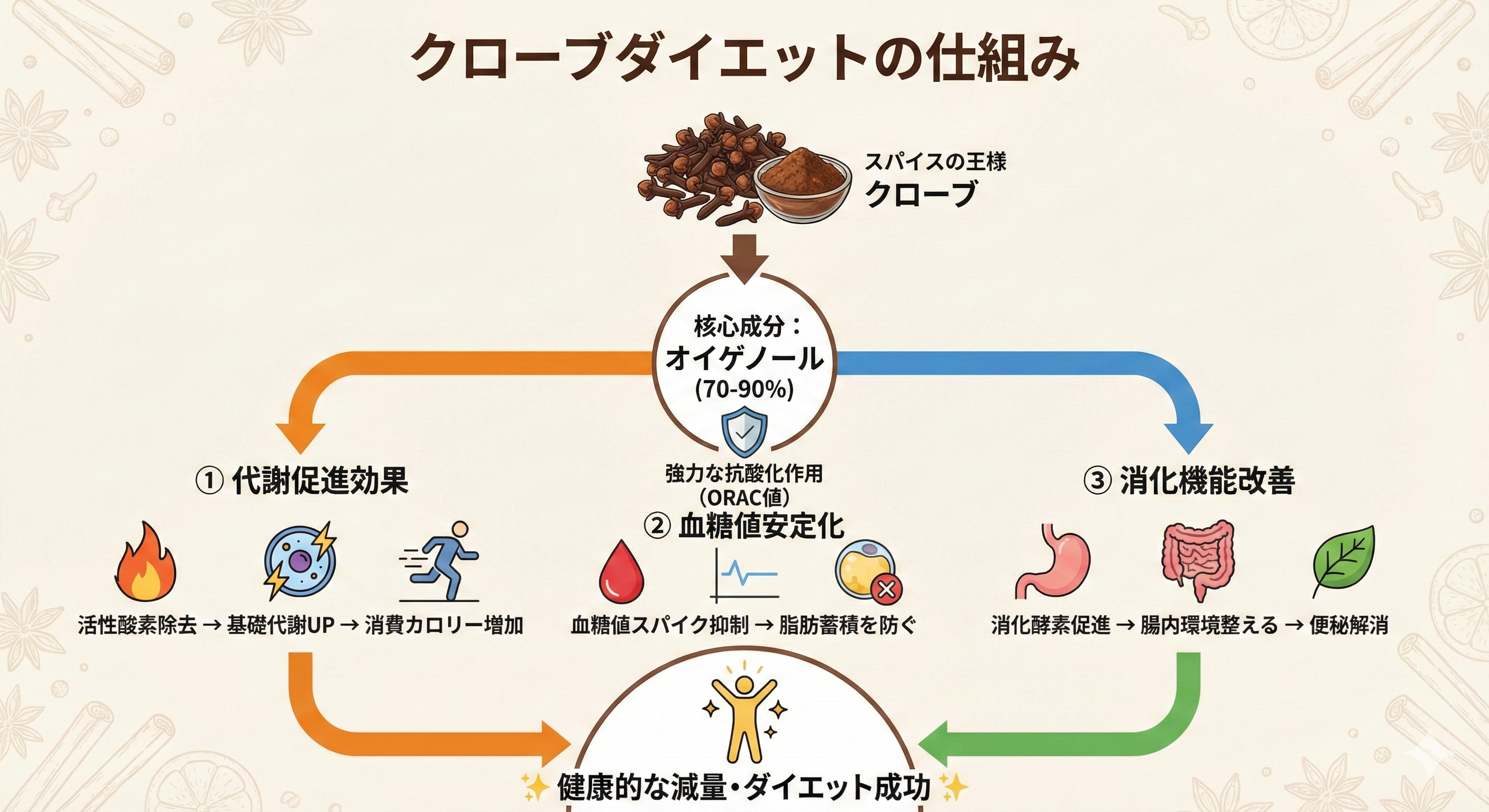 クローブダイエットメカニズム