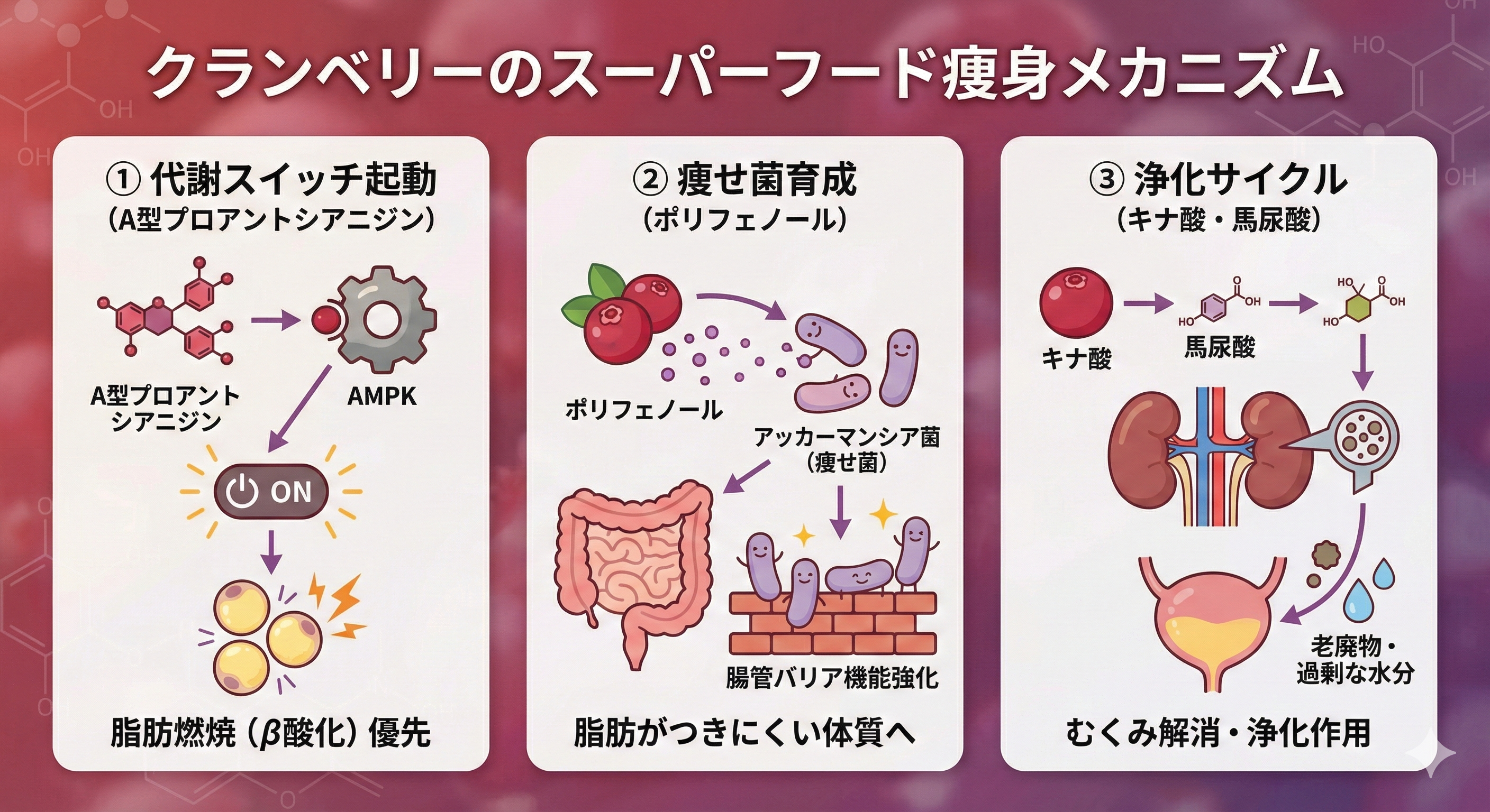 クランベリーダイエットのメカニズム