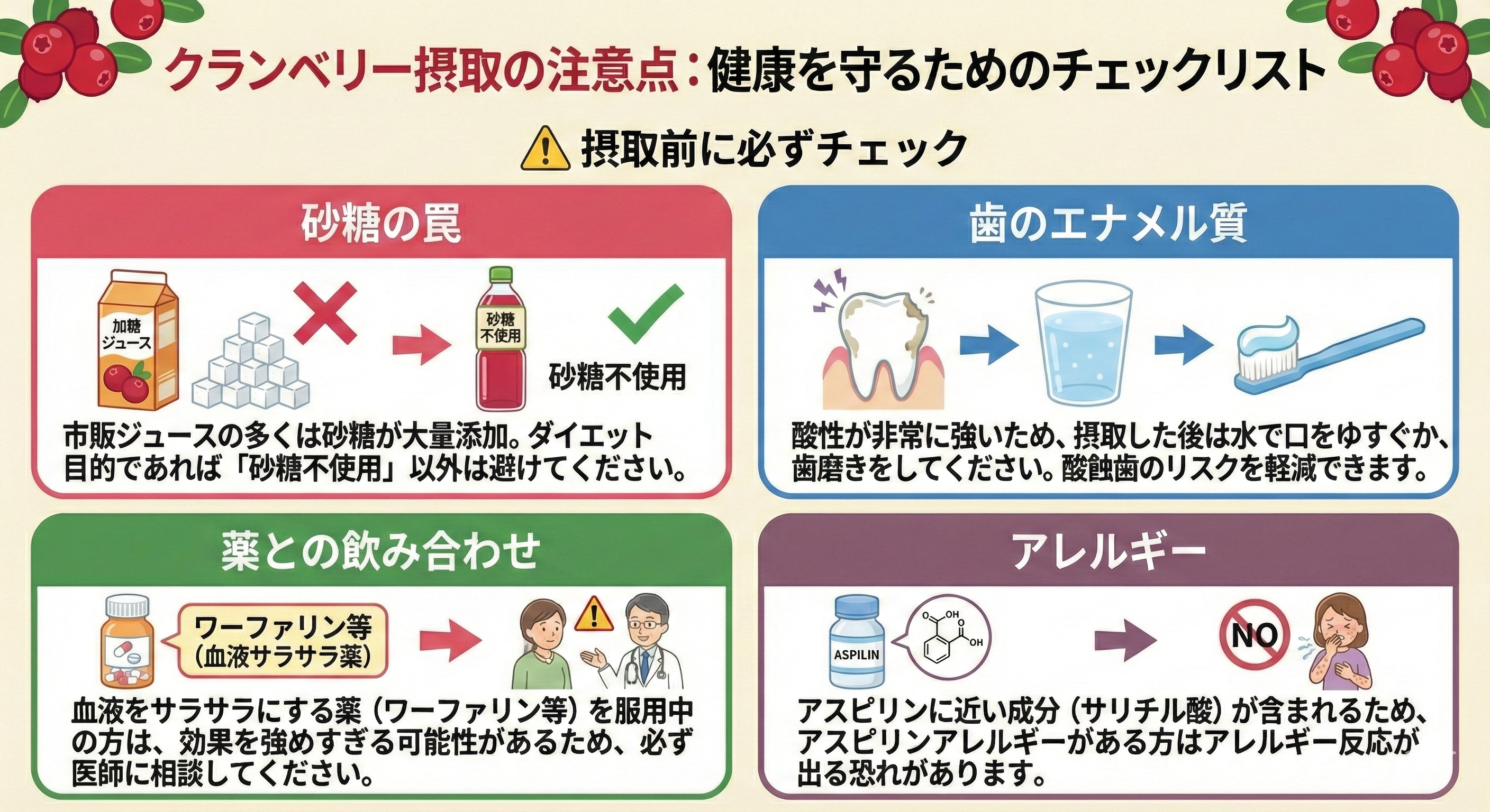 クランベリーダイエットの注意点