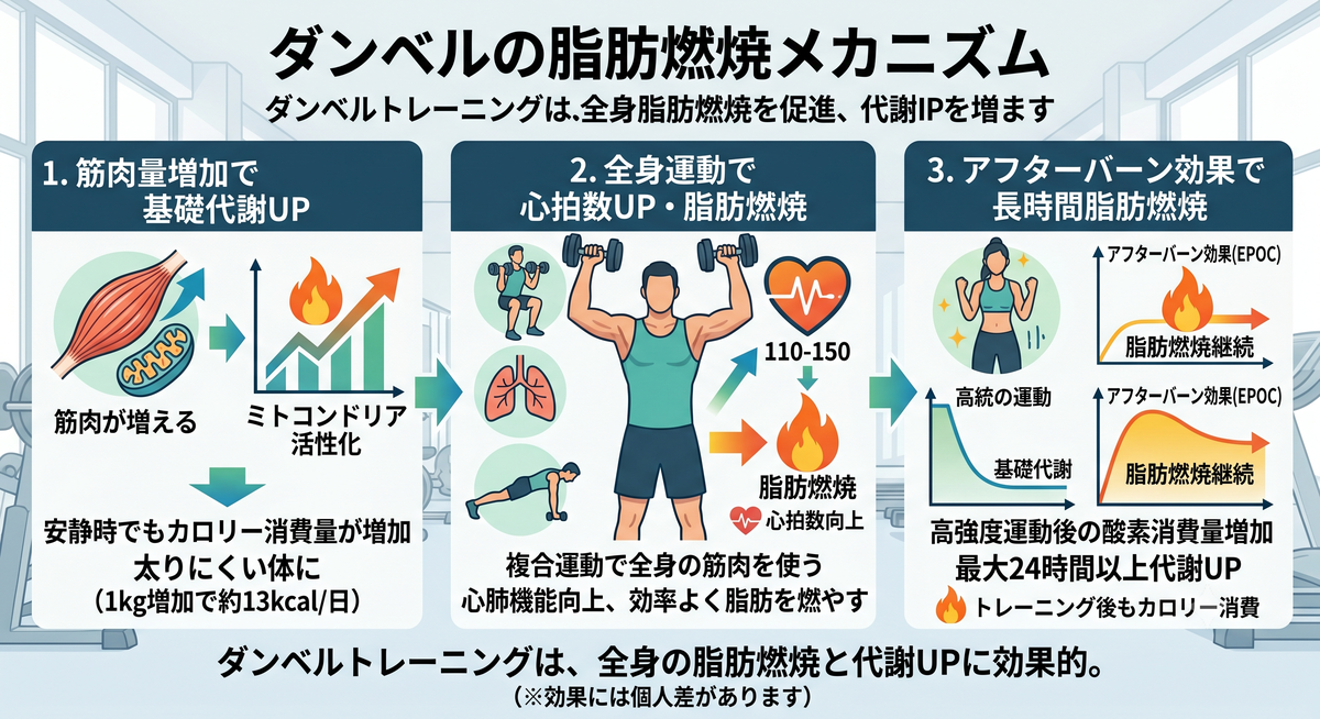 ダンベルの脂肪燃焼メカニズム