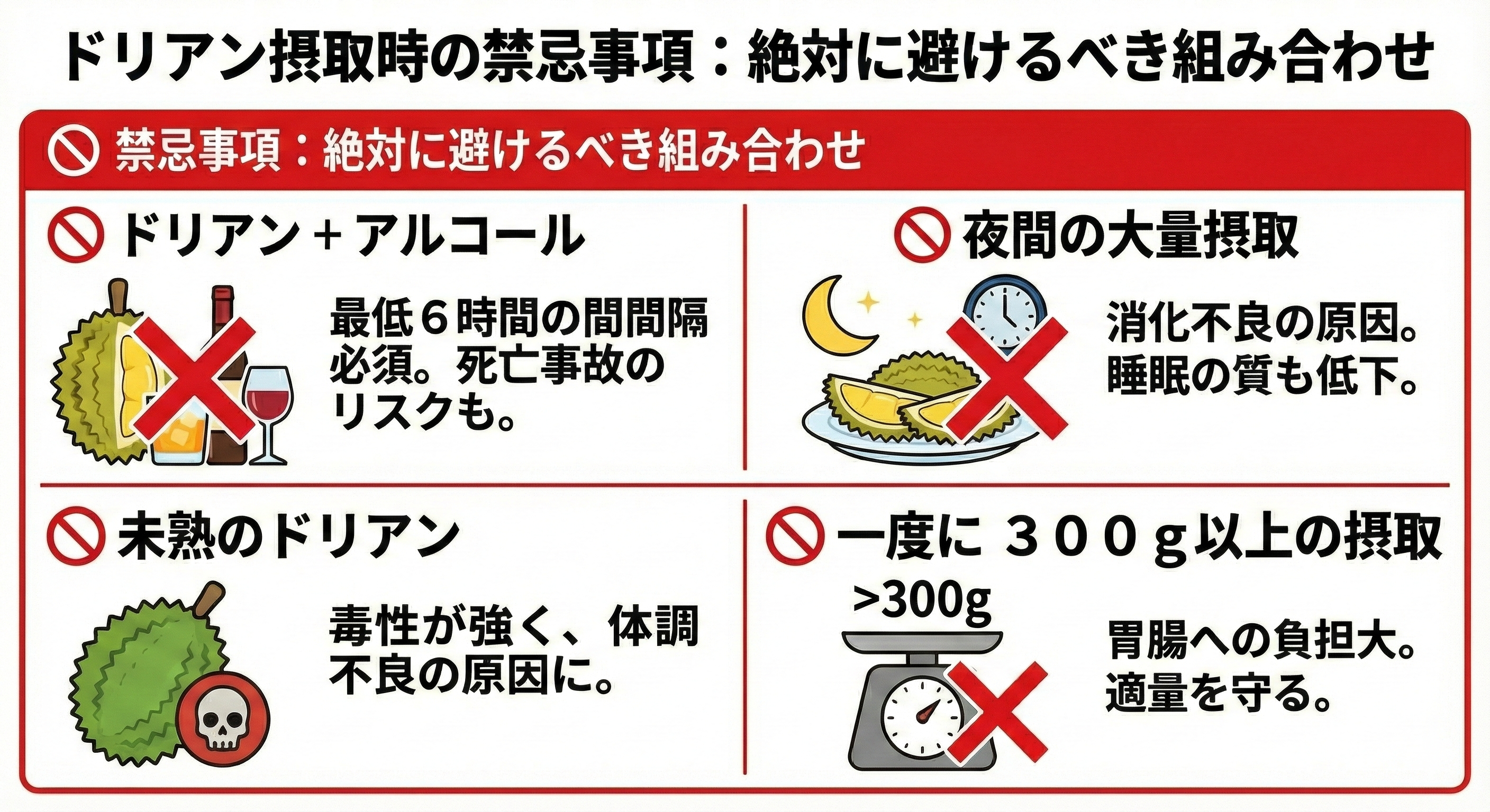 ドリアンダイエット禁忌事項解説図
