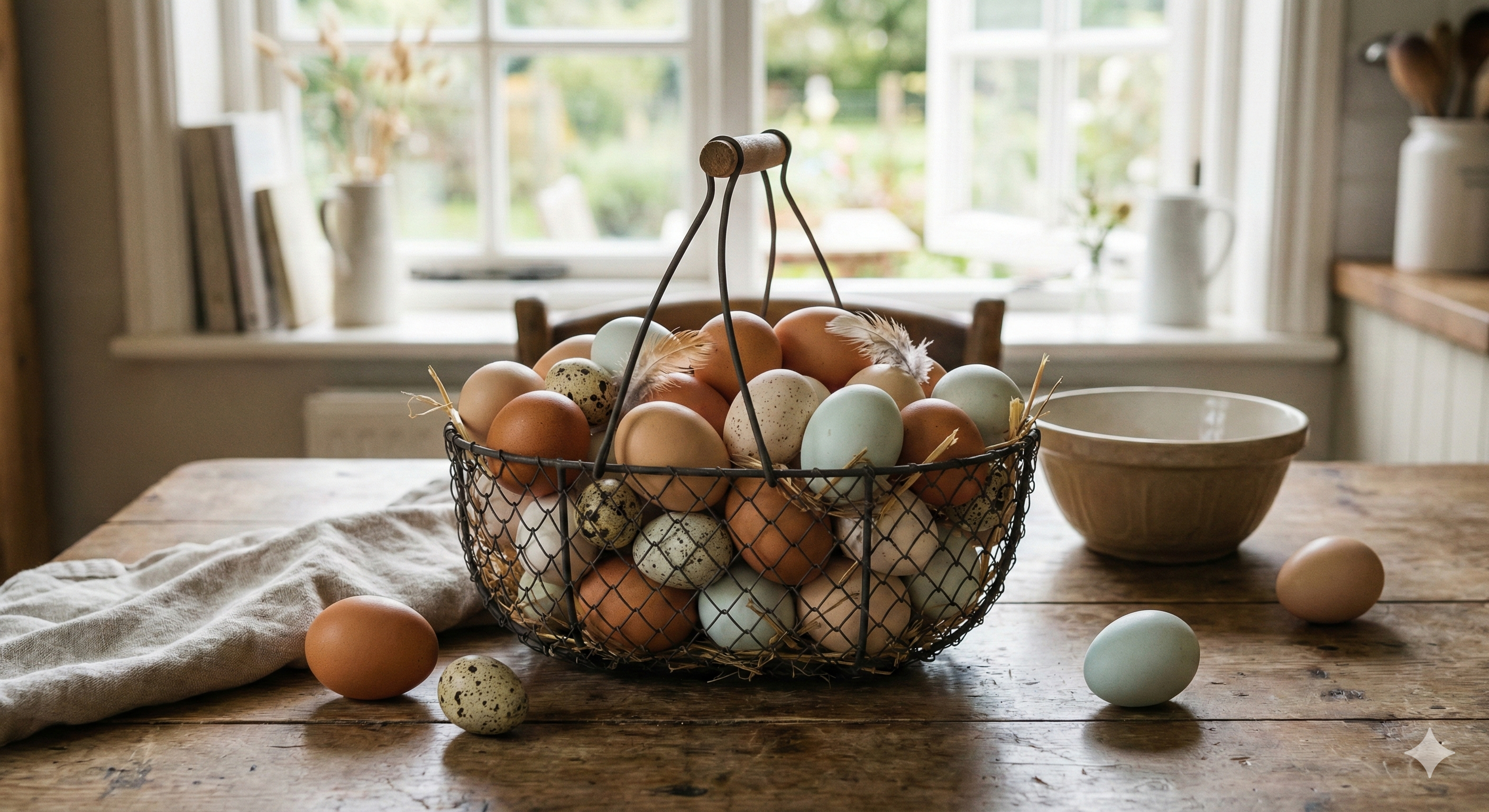 新鮮な卵とサラダのイメージ