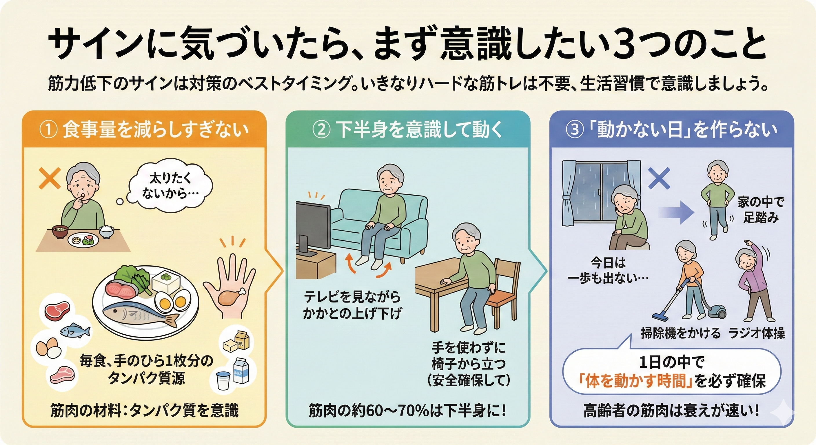 簡単な運動や食事のイメージ