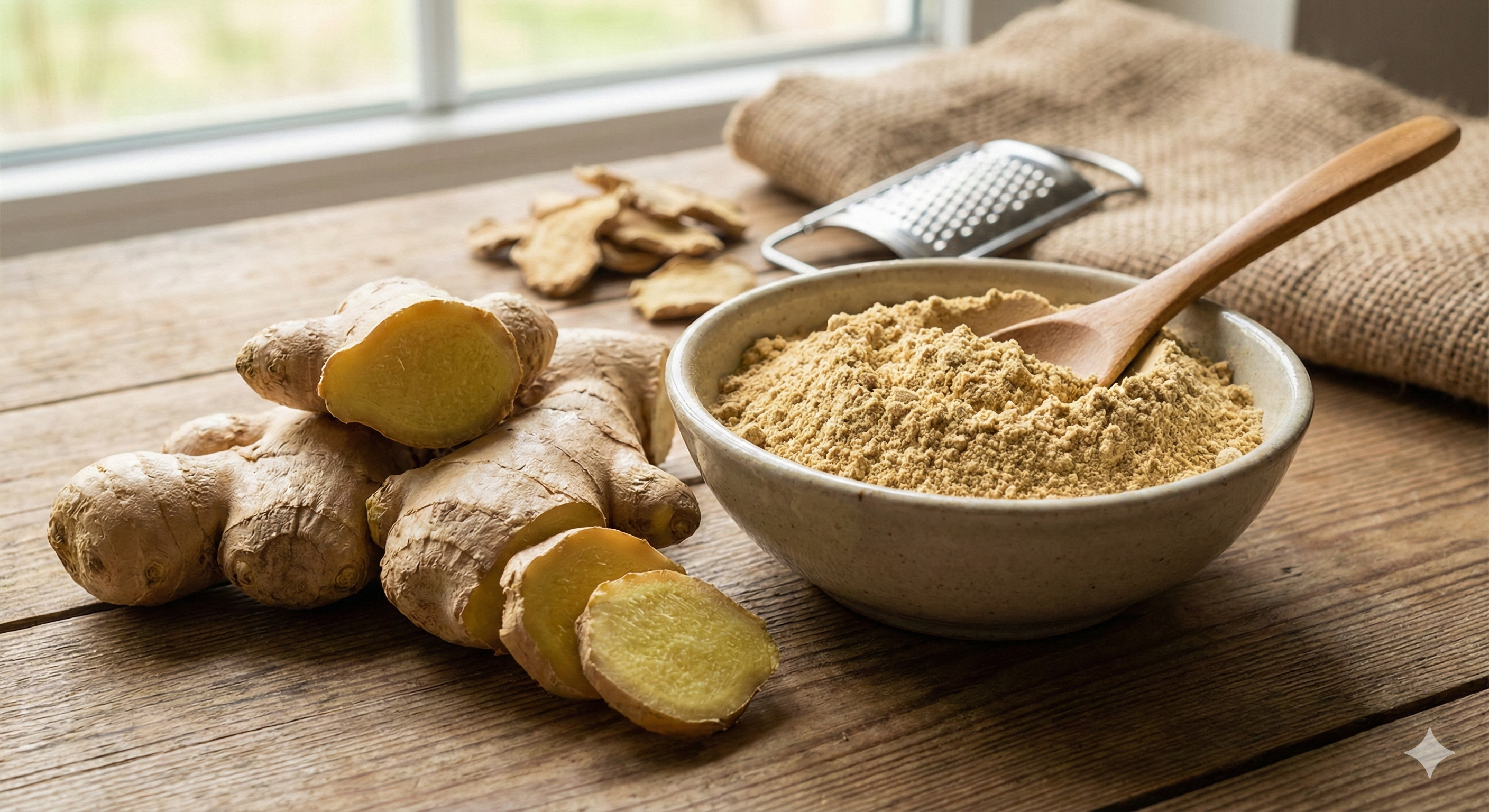 新鮮な生姜とパウダー