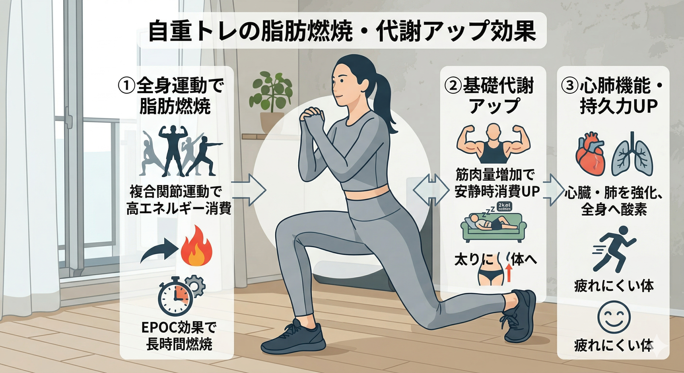 自重トレーニングがダイエットに効果的なメカニズム