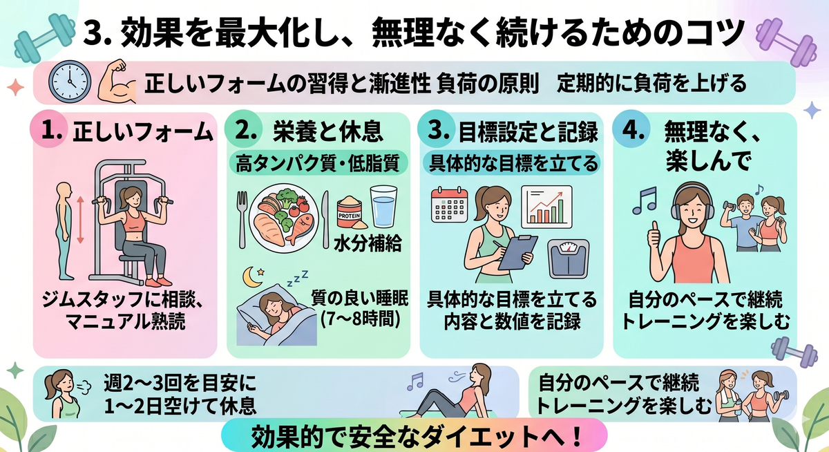 トレーニング中に笑顔の女性