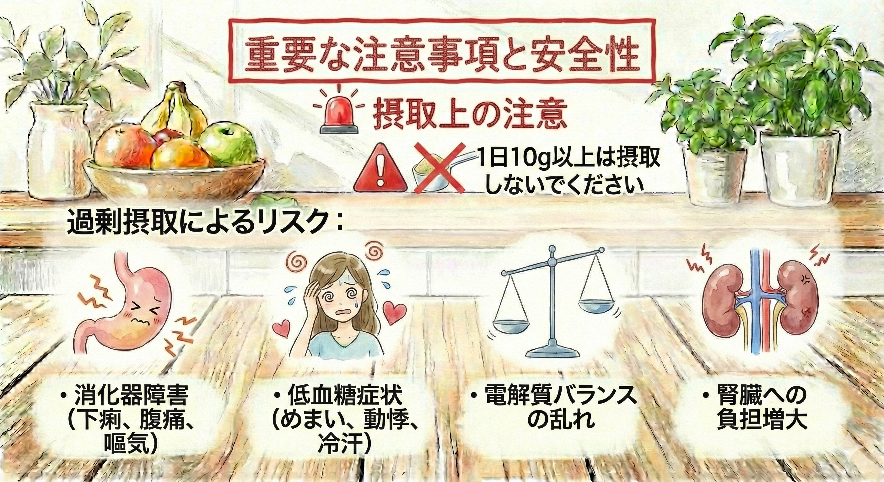 モリンガ摂取上の注意点図解