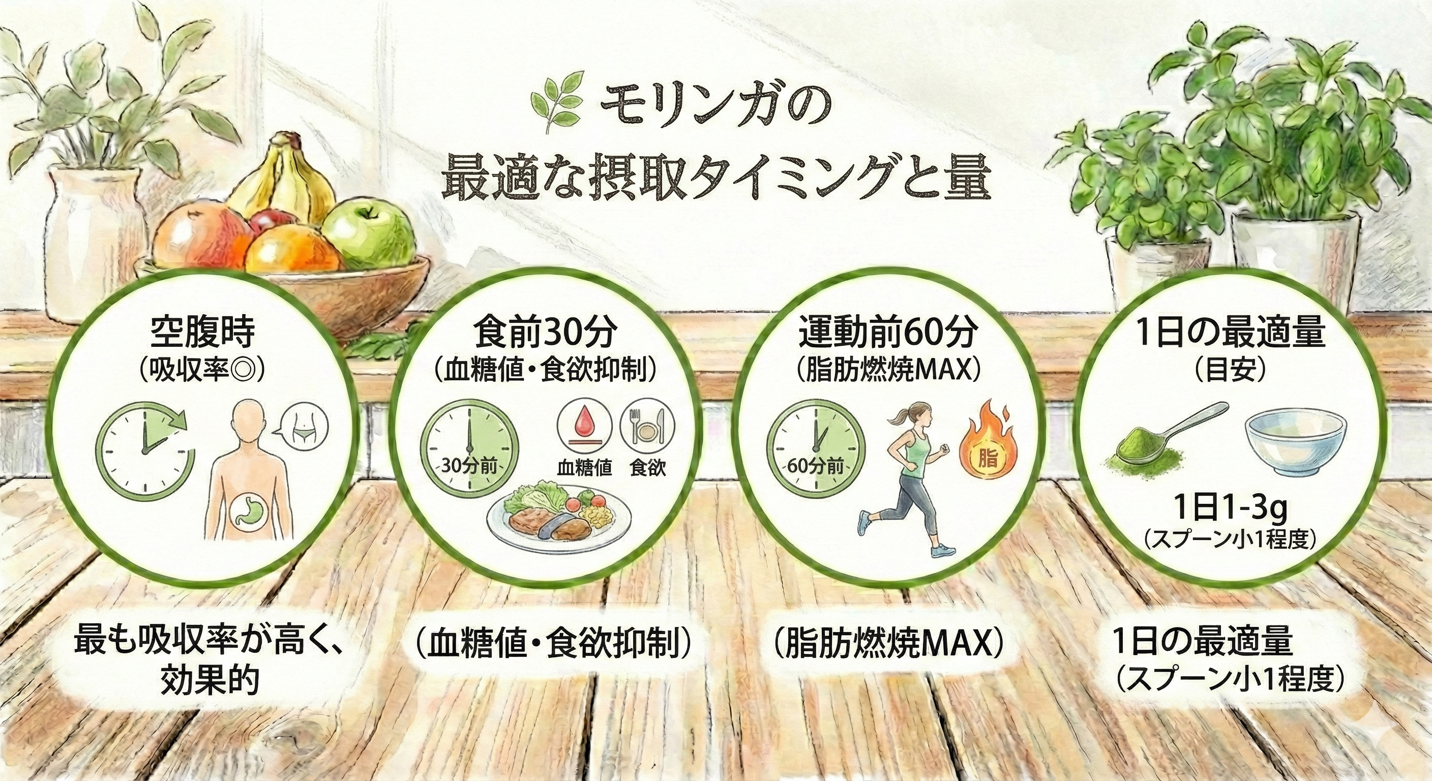 モリンガの最適な摂取タイミング図解