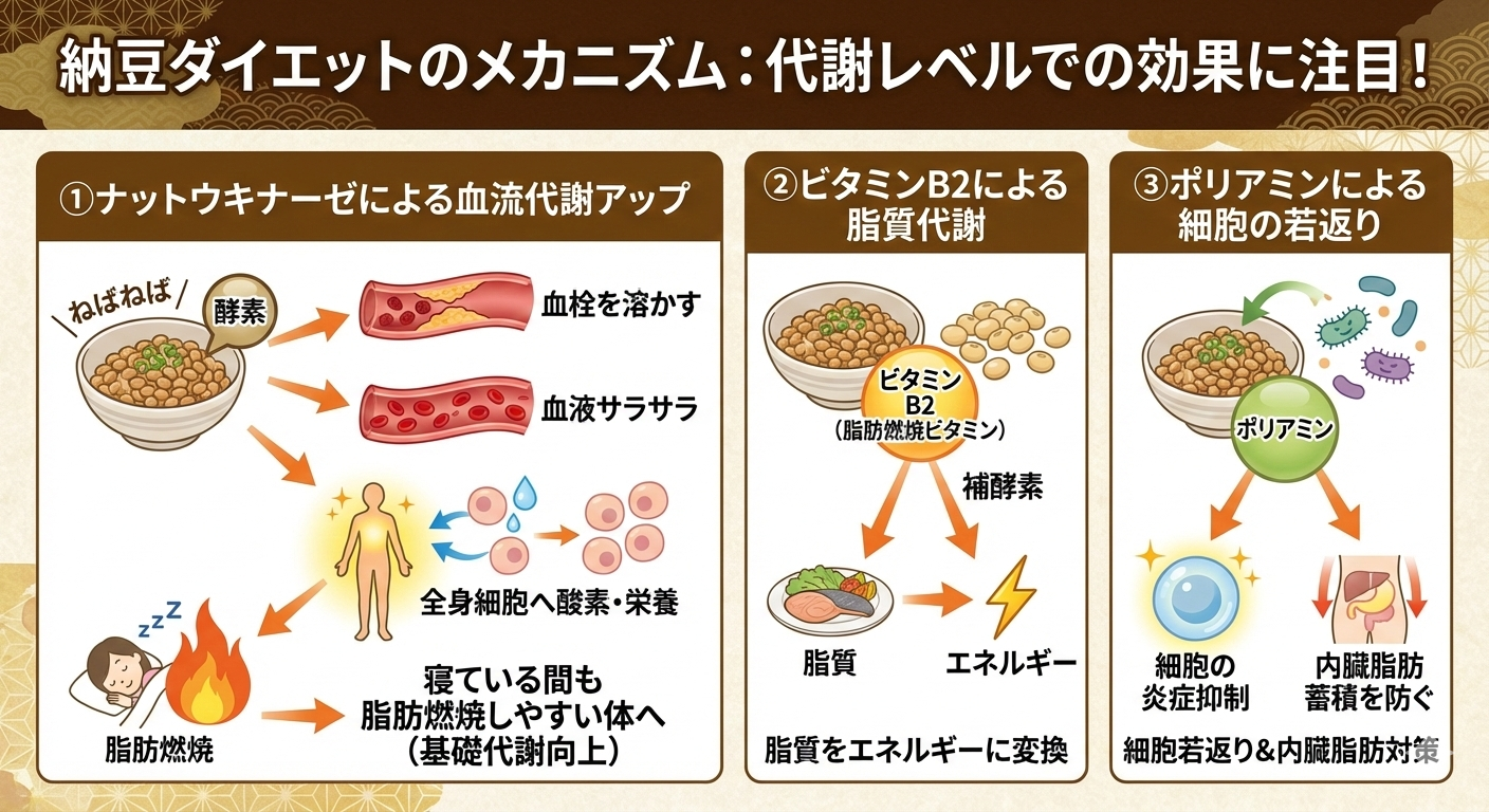 納豆のダイエット効果メカニズム