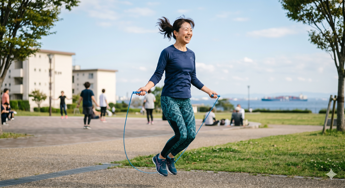 縄跳びダイエットで楽しく運動する人