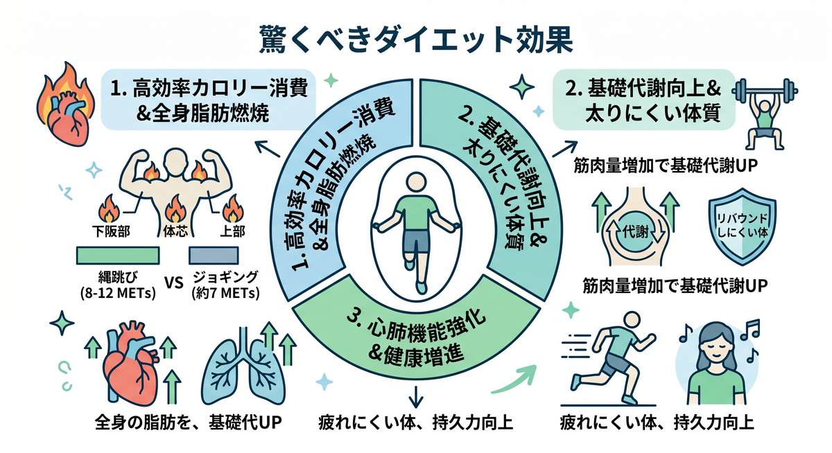 縄跳びでカロリー消費するイメージ