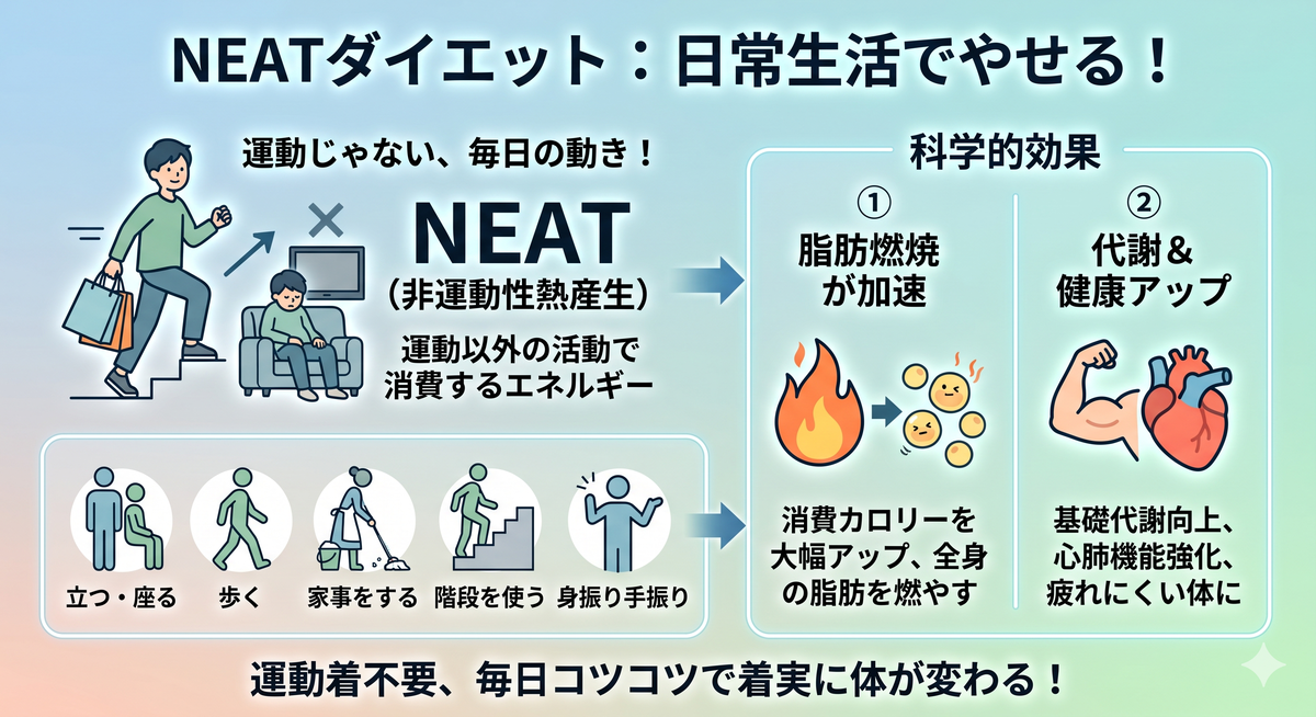 日常の動きで活動量を増やすイメージ