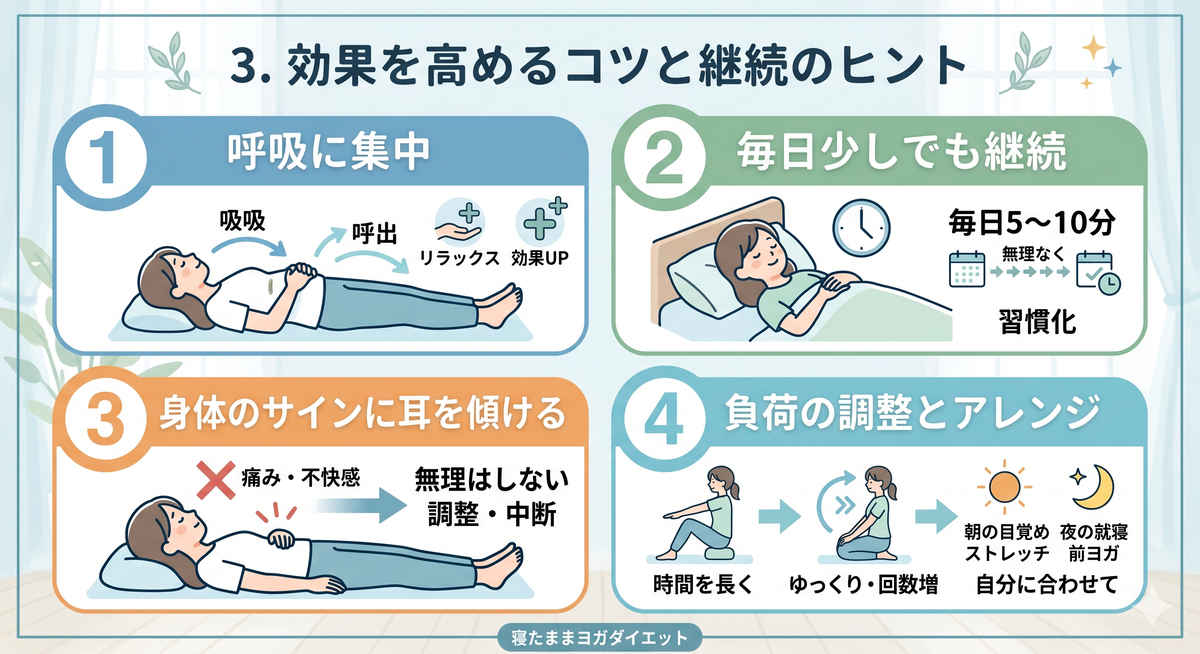 穏やかな表情でヨガを続ける女性
