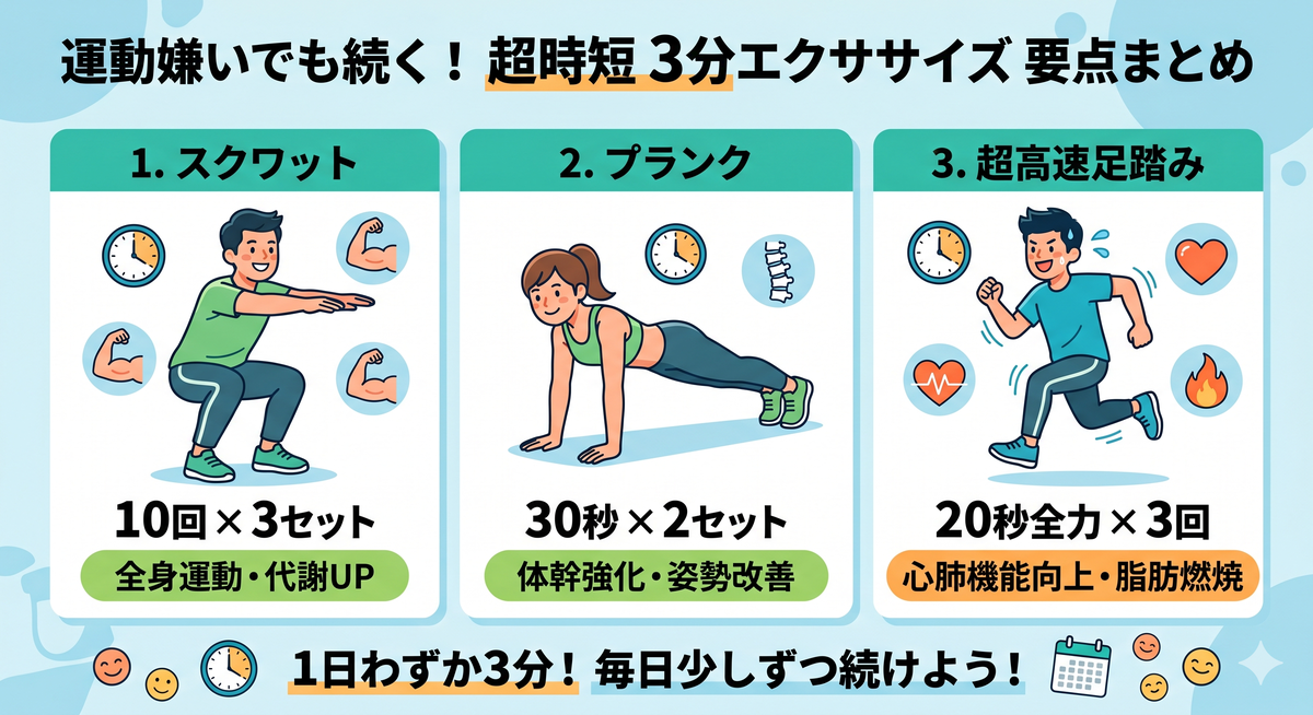 自宅でできる簡単な運動のイラスト