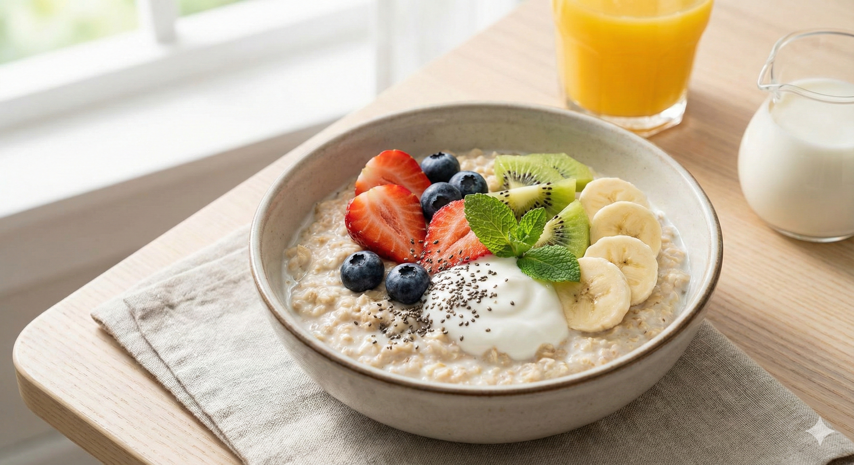 食欲をそそるオートミールの写真