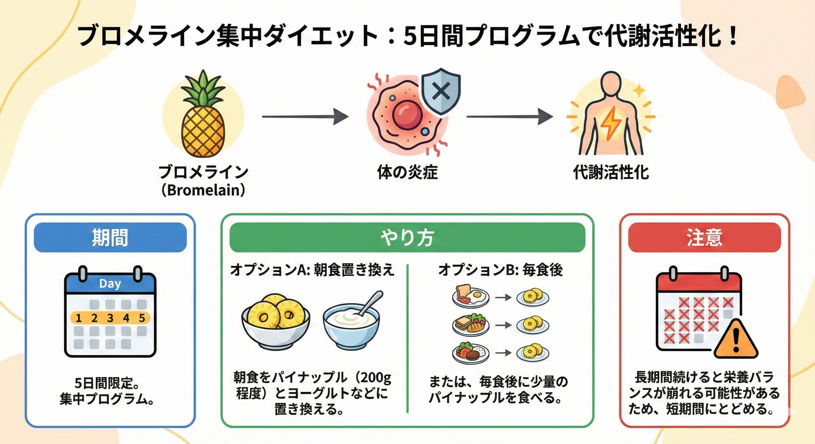 【図解】ブロメライン集中ダイエット図解
