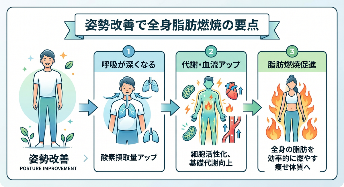 正しい姿勢で立つ人のシルエットと筋肉の働き