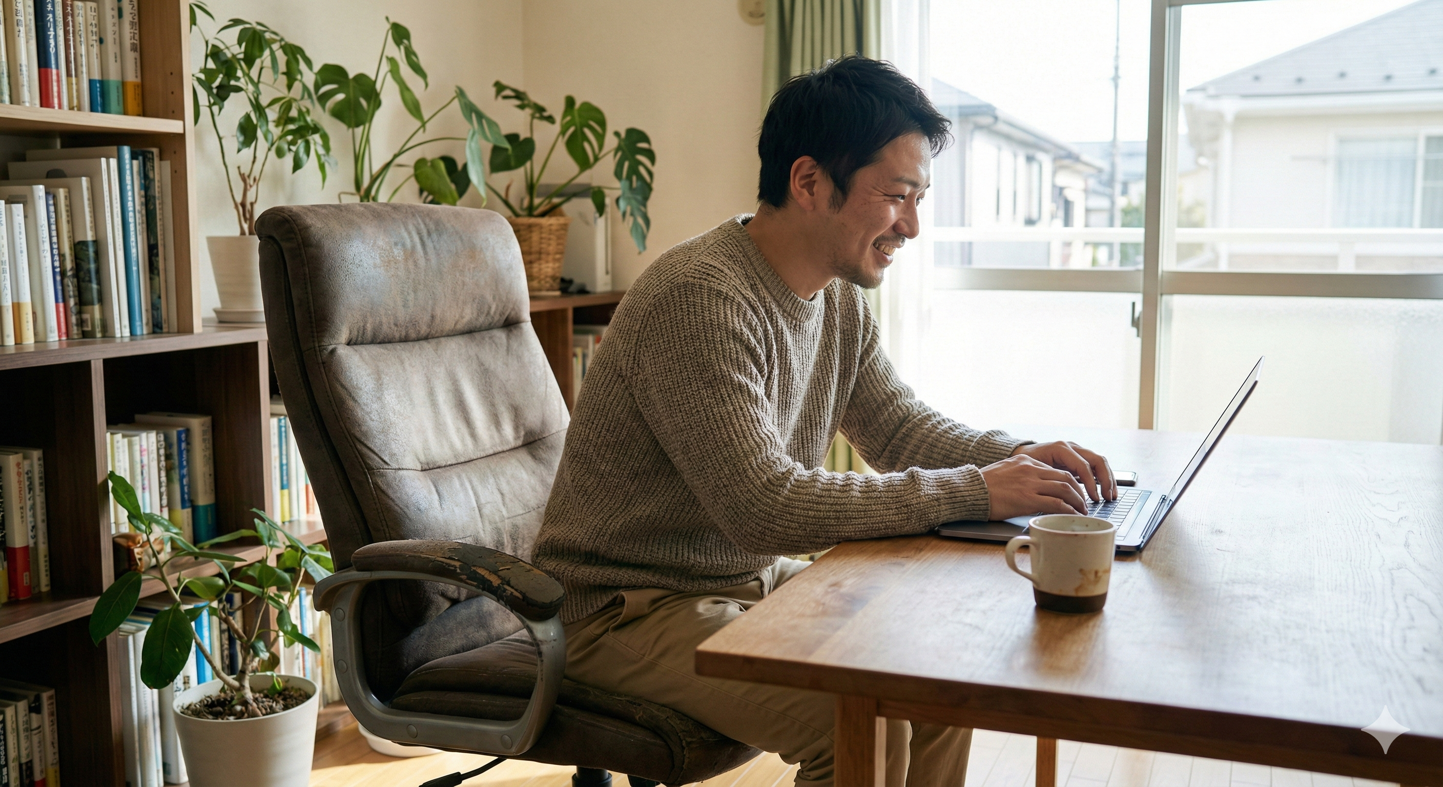 座りすぎてお尻が四角く垂れてしまったイメージイラスト