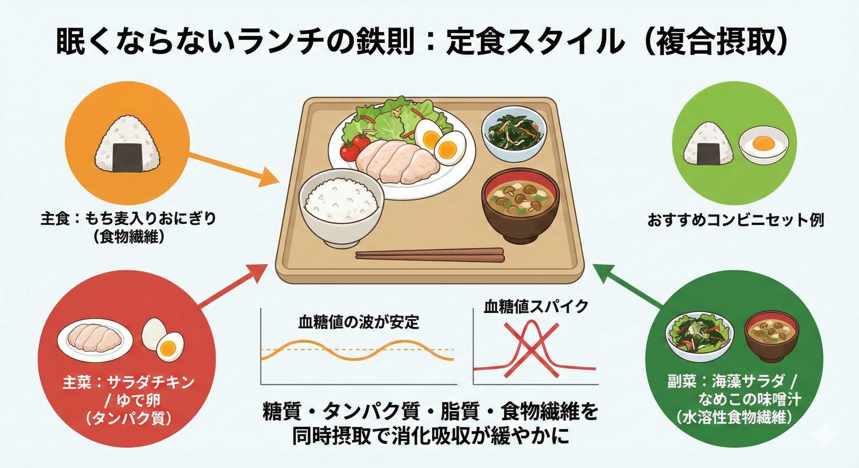 コンビニのおすすめ組み合わせランチ写真