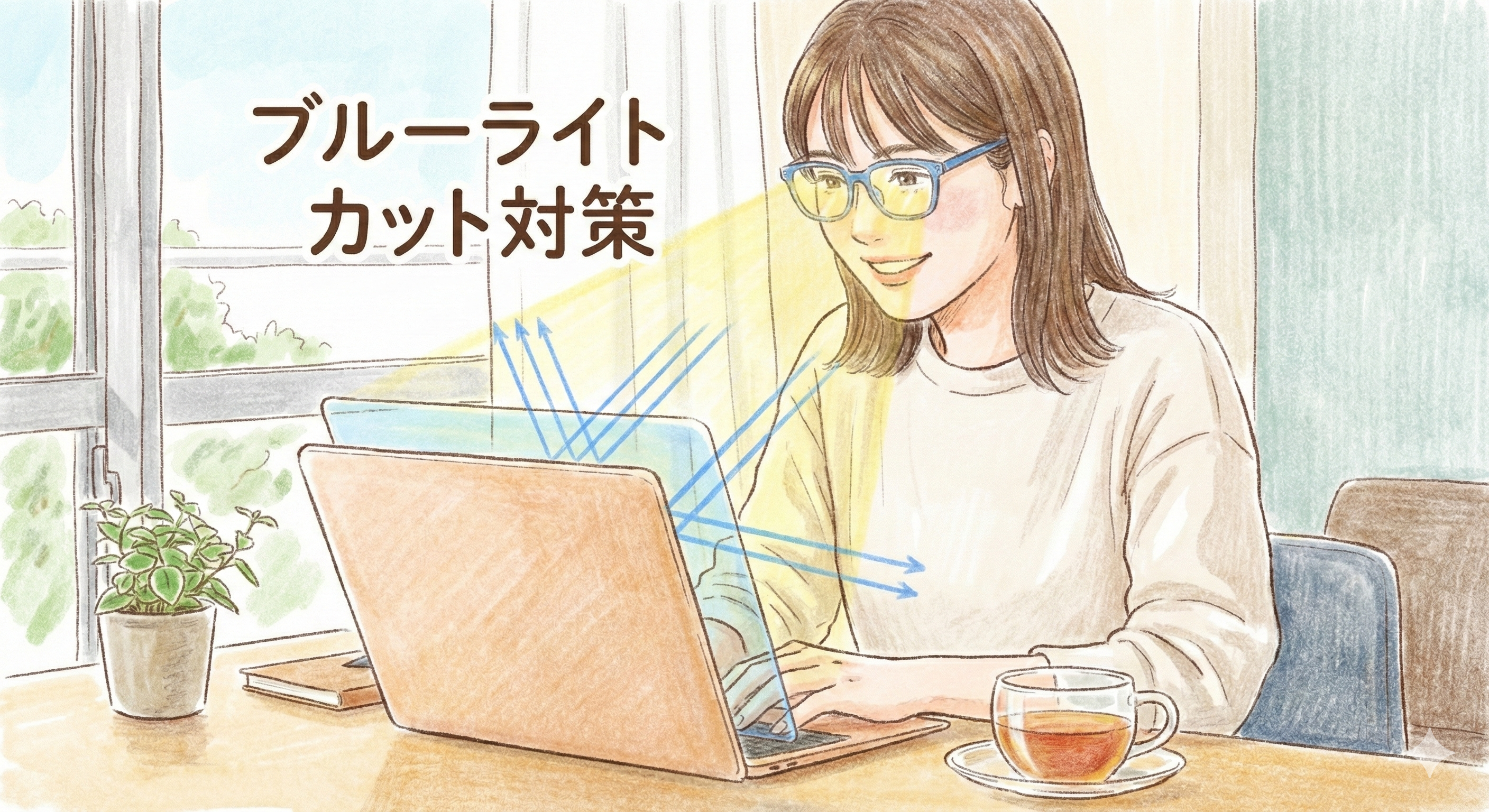 ブルーライトカット対策のイメージ