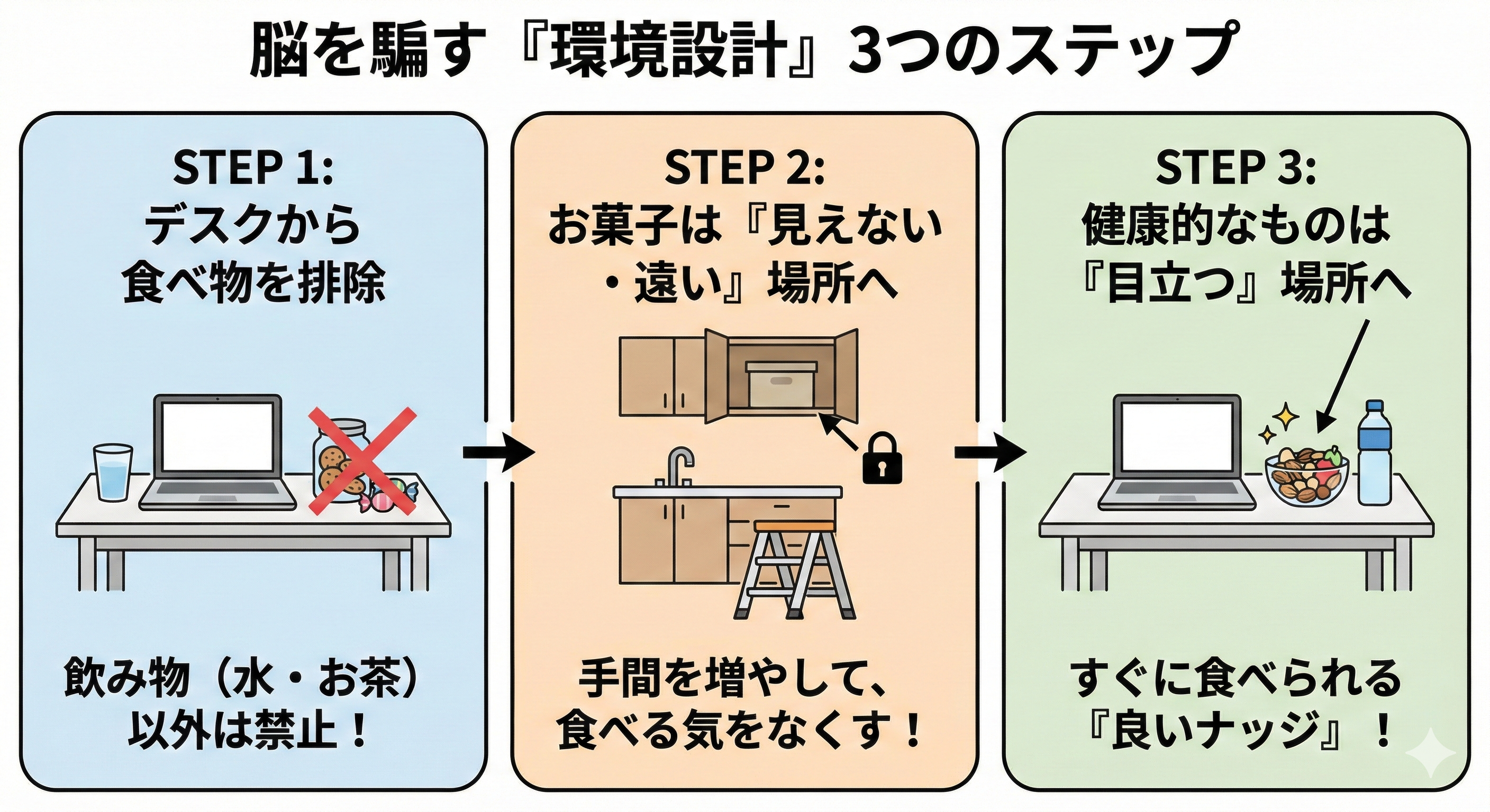 脳をだます環境設定つのステップイメージ画像