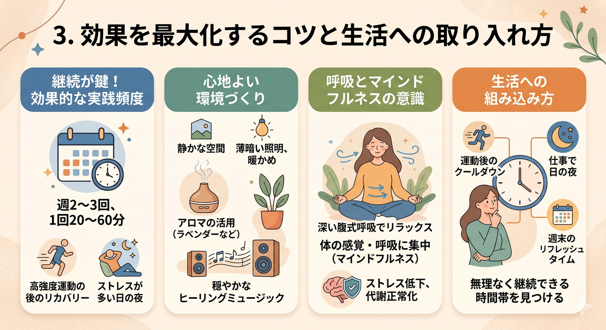 瞑想中の女性とアロマディフューザー