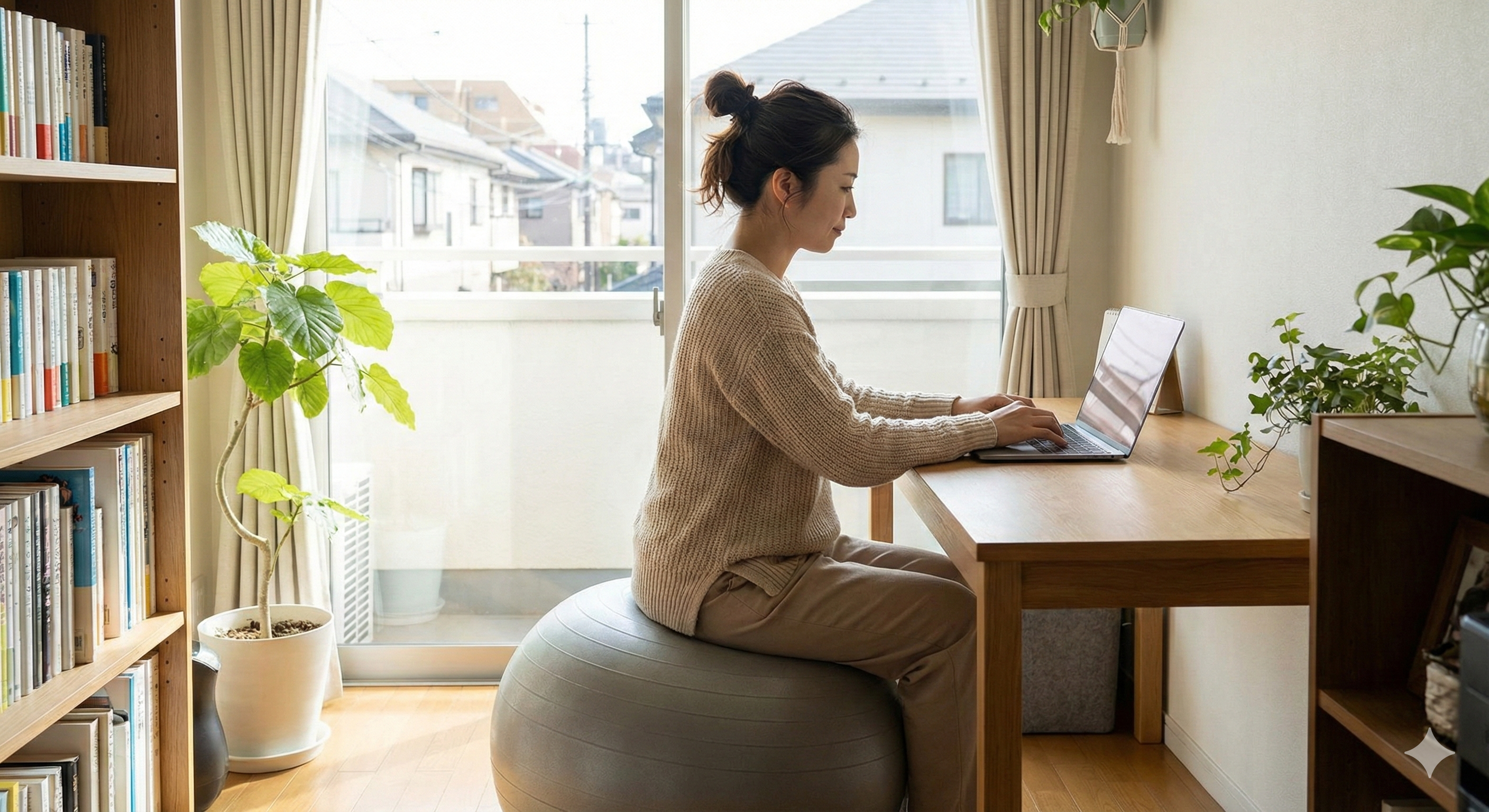 固定リング付きバランスボール