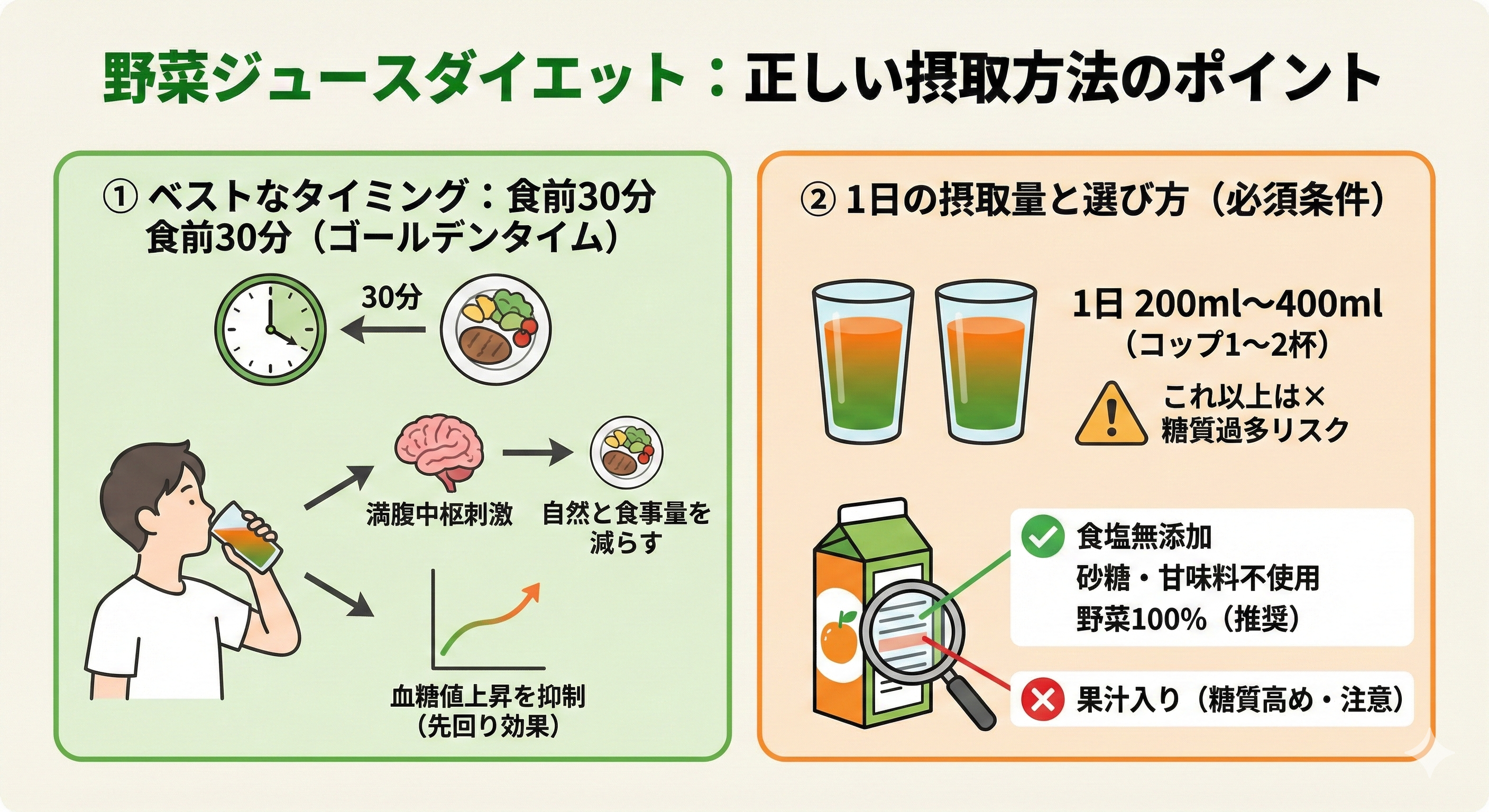 正しい摂取タイミングの図解